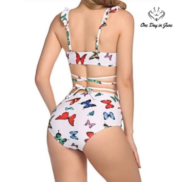 AvidLove High Waist Strappy Bikini Swimsuit Size XXL - Picture 2 of 4